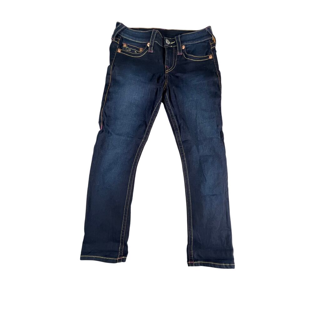 True Religion Jeans Womens 4 / 27 Blue Denim Skinny Dark Wash Low Rise RN 112790